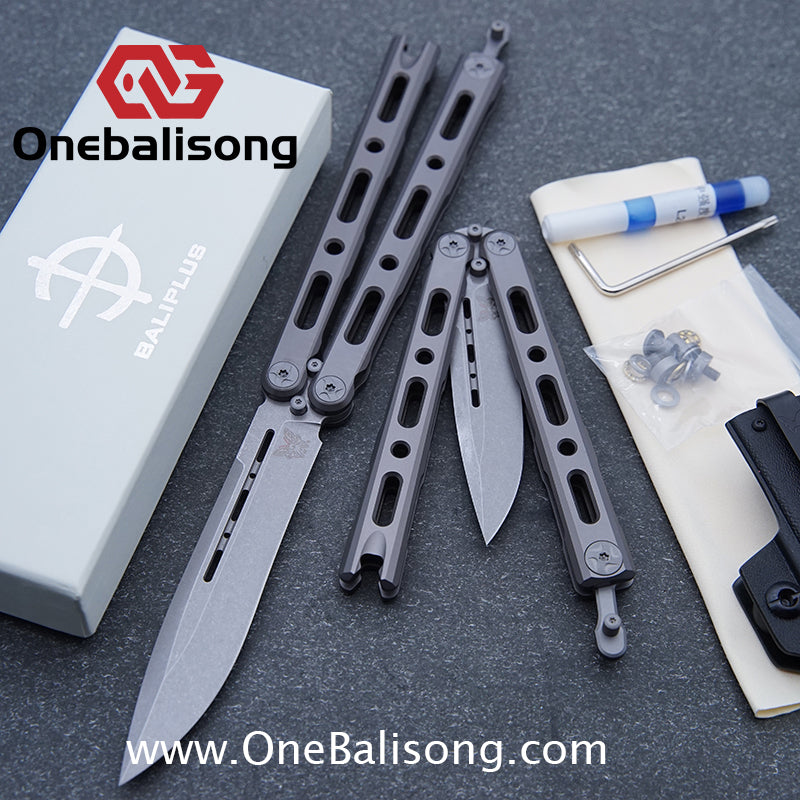 Baliplus BM85/BM82 Balisong Clone Titanium Alloy Handle VG-10 Stainless Steel Blade Double Sided KVT Structure