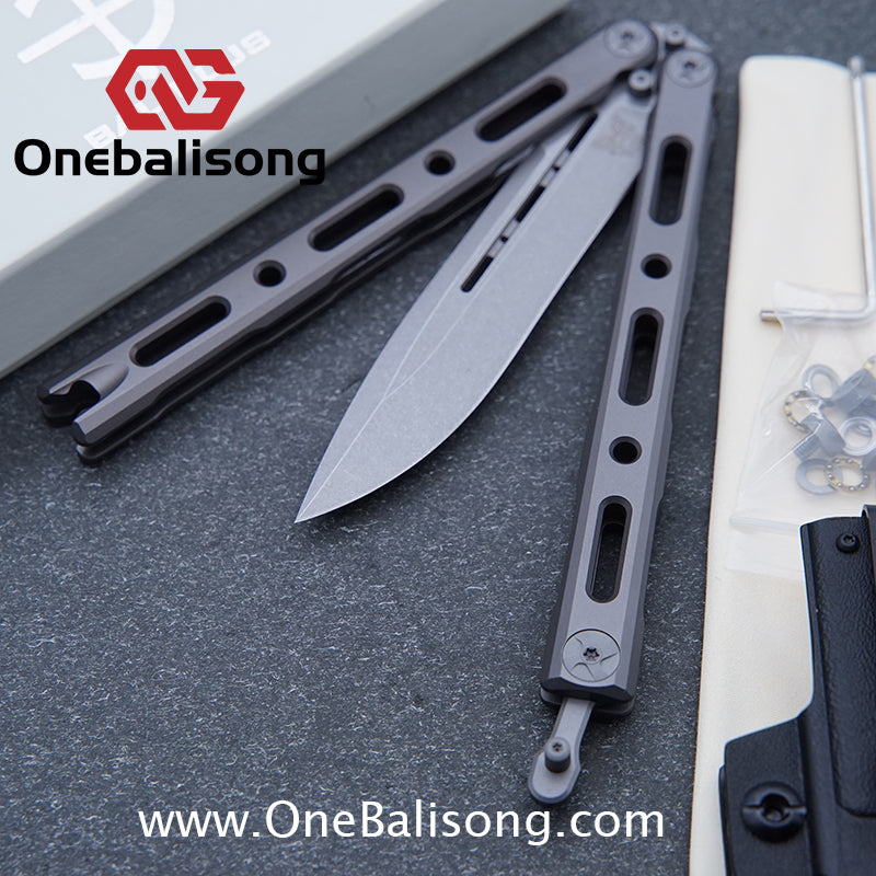 Baliplus BM85/BM82 Balisong Clone Titanium Alloy Handle VG-10 Stainless Steel Blade Double Sided KVT Structure