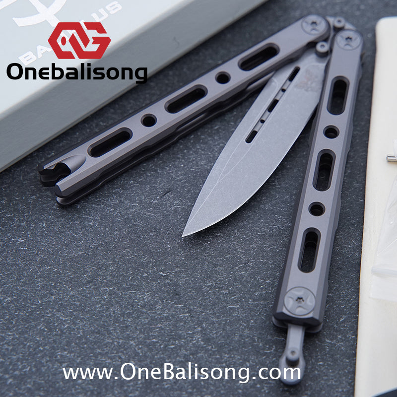 Baliplus BM85/BM82 Balisong Clone Titanium Alloy Handle VG-10 Stainless Steel Blade Double Sided KVT Structure