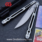 Log & Asgard Lyra V2 Balisong Aluminum Alloy Handle G10 paster Stainless Steel Fake Blade Sandwich Structure Bushing