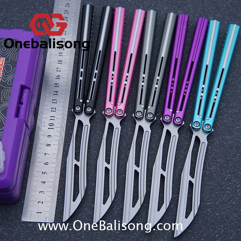 Flux V2 Original Balisong Aluminum Alloy Splicing Integrated Handle Stainless Steel Blade Bushing