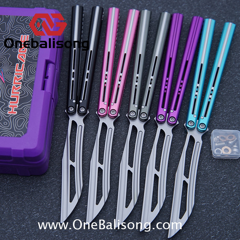 Flux V2 Original Balisong Aluminum Alloy Splicing Integrated Handle Stainless Steel Blade Bushing