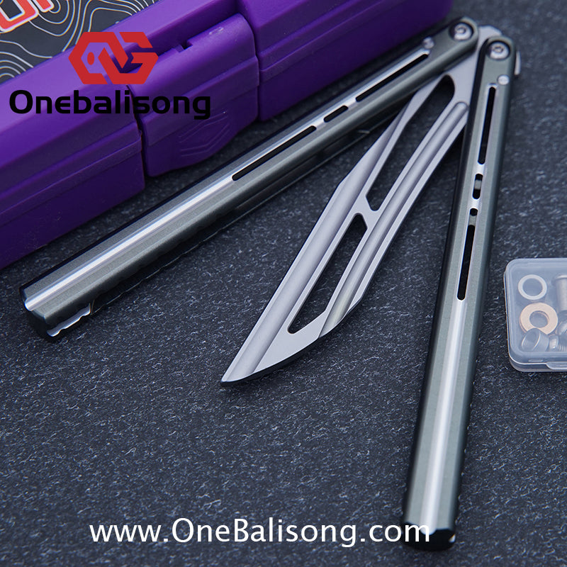 Flux V2 Original Balisong Aluminum Alloy Splicing Integrated Handle Stainless Steel Blade Bushing