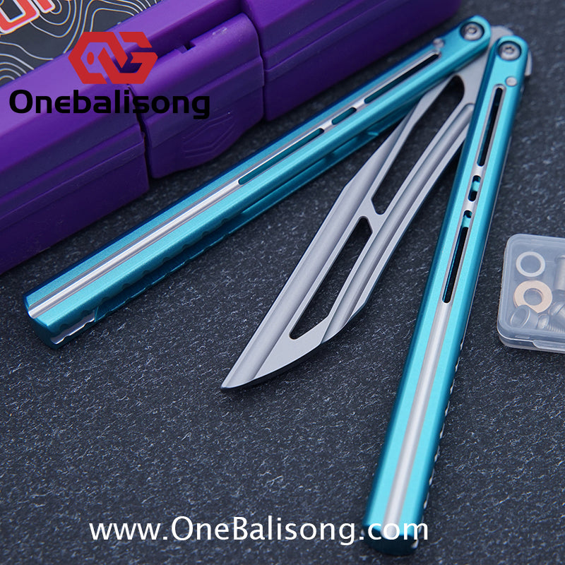 Flux V2 Original Balisong Aluminum Alloy Splicing Integrated Handle Stainless Steel Blade Bushing