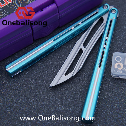Flux V2 Original Balisong Aluminum Alloy Splicing Integrated Handle Stainless Steel Blade Bushing