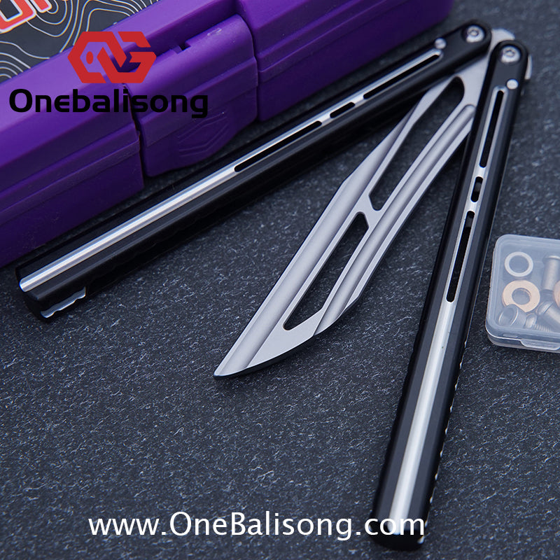 Flux V2 Original Balisong Aluminum Alloy Splicing Integrated Handle Stainless Steel Blade Bushing