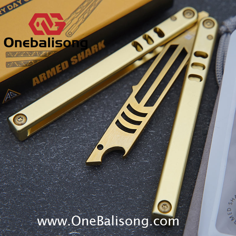Armed Shark Mini Mako Balisong Clone 6061 Aviation Aluminum Handle 5CR15 Stainless Steel Trainer Blade