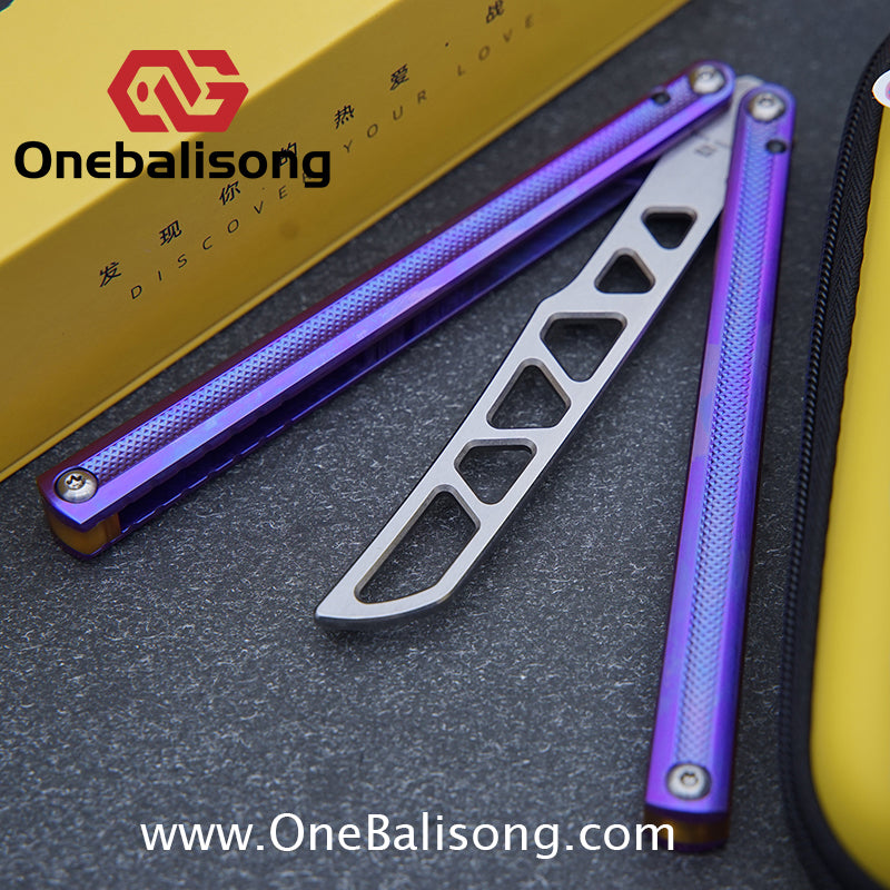 ARMED SHARK Sasaki/Sasori Balisong Clone TC4 Titanium Alloy Handle 14C28N MOV/5CR15 Stainless Steel Blade Bushing
