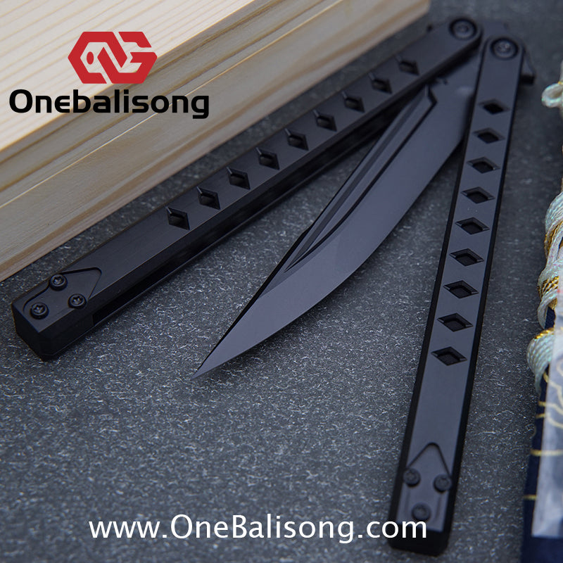 Blue River Konohishi Clone Balisong Titanium Alloy Handle Stainless Steel Blade Bushing