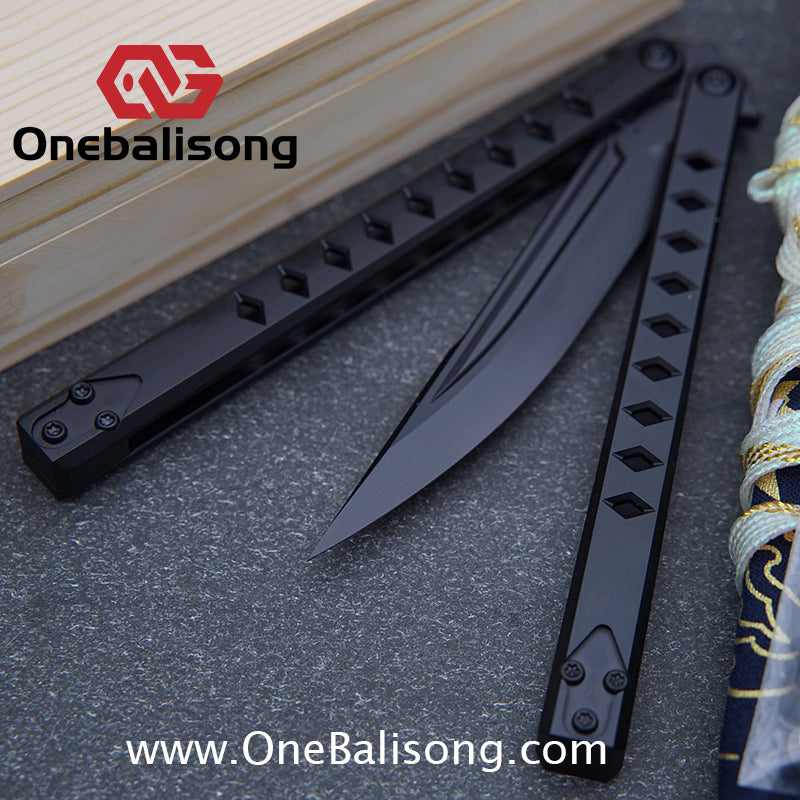 Blue River Konohishi Clone Balisong Titanium Alloy Handle Stainless Steel Blade Bushing