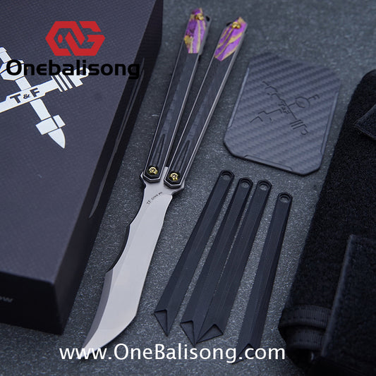 To Follow Crisis Balisong Titanium-6AI-4V Handle M390 Stainless Steel Blade Bushing