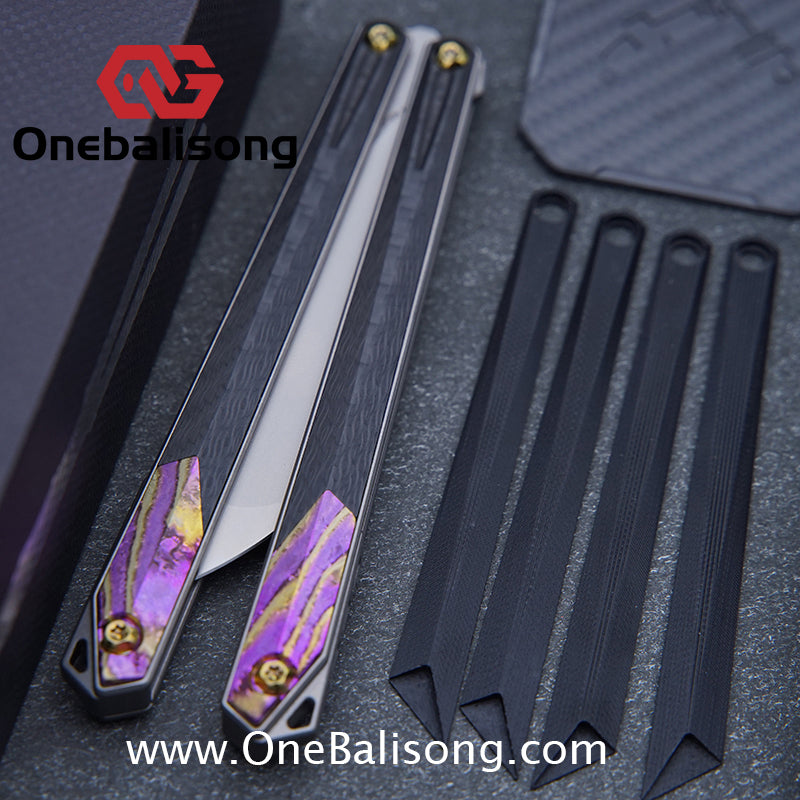 To Follow Crisis Balisong Titanium-6AI-4V Handle M390 Stainless Steel Blade Bushing