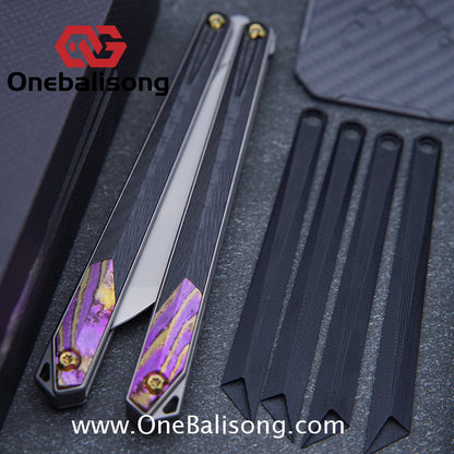 To Follow Crisis Balisong Titanium-6AI-4V Handle M390 Stainless Steel Blade Bushing