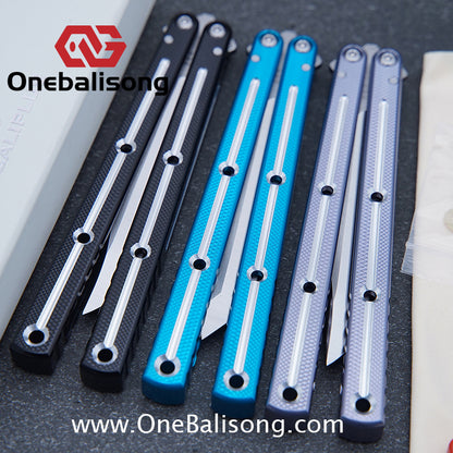 Baliplus 7075 Glossy Bright Slot Kraken V3 Aluminum Balisong Stainless Steel Blade Clone Bushing