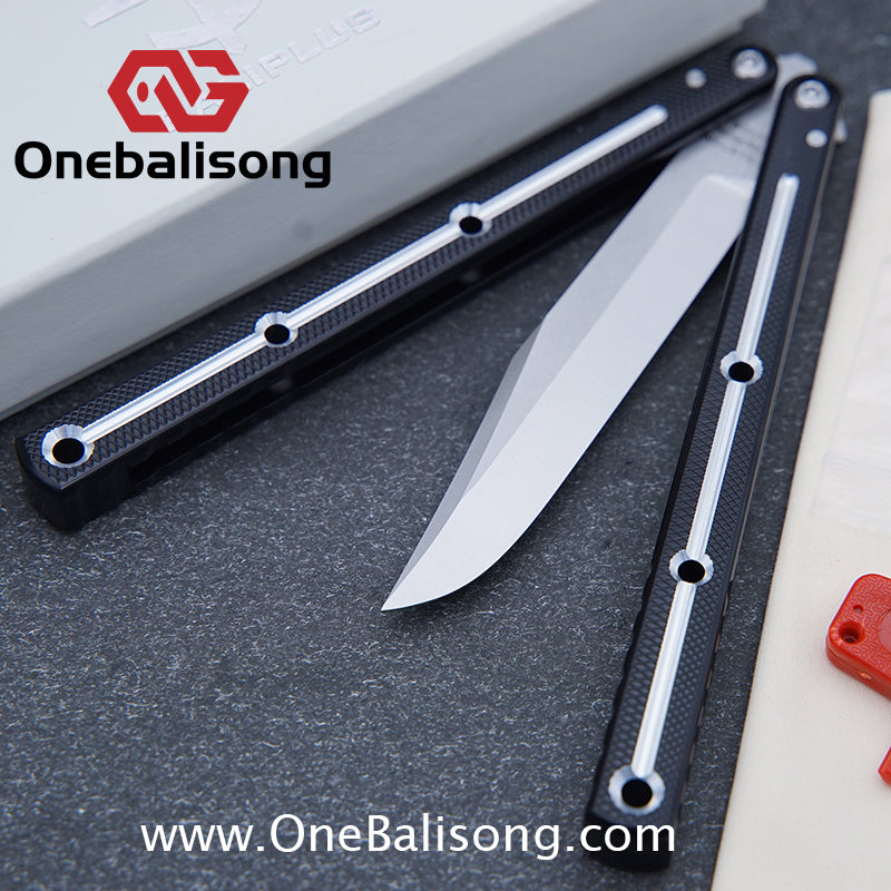Baliplus 7075 Glossy Bright Slot Kraken V3 Aluminum Balisong Stainless Steel Blade Clone Bushing