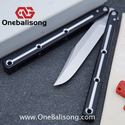 Baliplus 7075 Glossy Bright Slot Kraken V3 Aluminum Balisong Stainless Steel Blade Clone Bushing