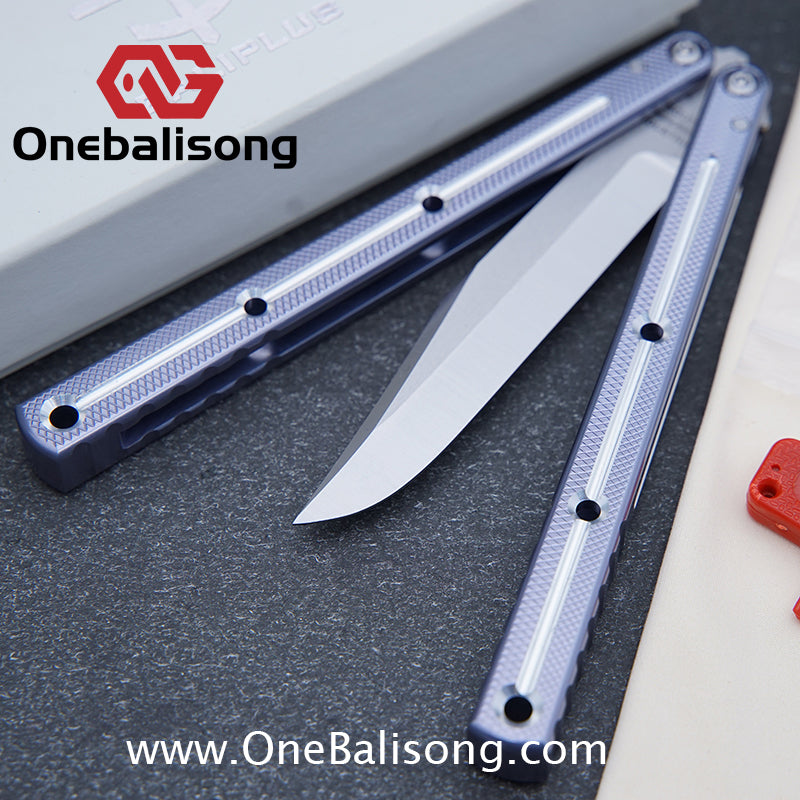Baliplus 7075 Glossy Bright Slot Kraken V3 Aluminum Balisong Stainless Steel Blade Clone Bushing
