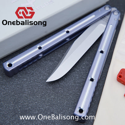 Baliplus 7075 Glossy Bright Slot Kraken V3 Aluminum Balisong Stainless Steel Blade Clone Bushing