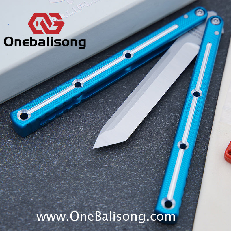 Baliplus 7075 Glossy Bright Slot Kraken V3 Aluminum Balisong Stainless Steel Blade Clone Bushing