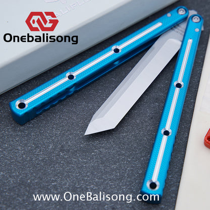 Baliplus 7075 Glossy Bright Slot Kraken V3 Aluminum Balisong Stainless Steel Blade Clone Bushing