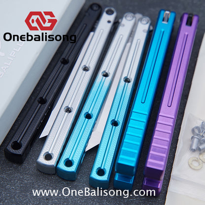 Baliplus Kraken Balisong Glossy clone Tanto/Bowie/Weekawk  live/Fake Blade Channel 7075 Aluminum Glossy Handle Bushings 9cr18