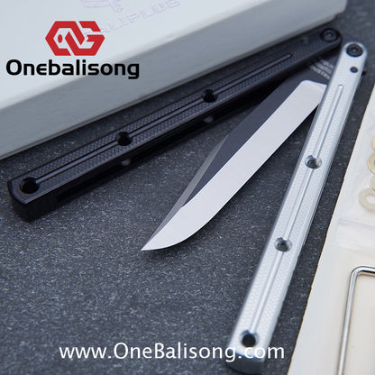 Baliplus Kraken Balisong Glossy clone Tanto/Bowie/Weekawk  live/Fake Blade Channel 7075 Aluminum Glossy Handle Bushings 9cr18