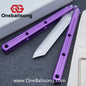 Baliplus Kraken Balisong Glossy clone Tanto/Bowie/Weekawk  live/Fake Blade Channel 7075 Aluminum Glossy Handle Bushings 9cr18