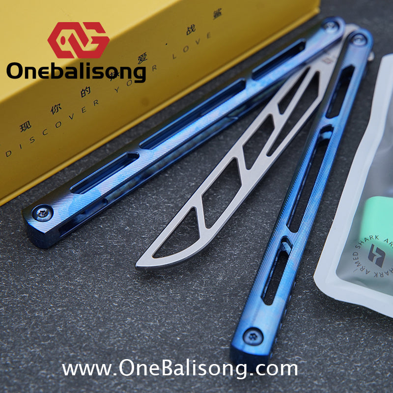 ARMED SHARK Tsunami Clone Titanium alloy handle stainless steel Trainer blade Bushing