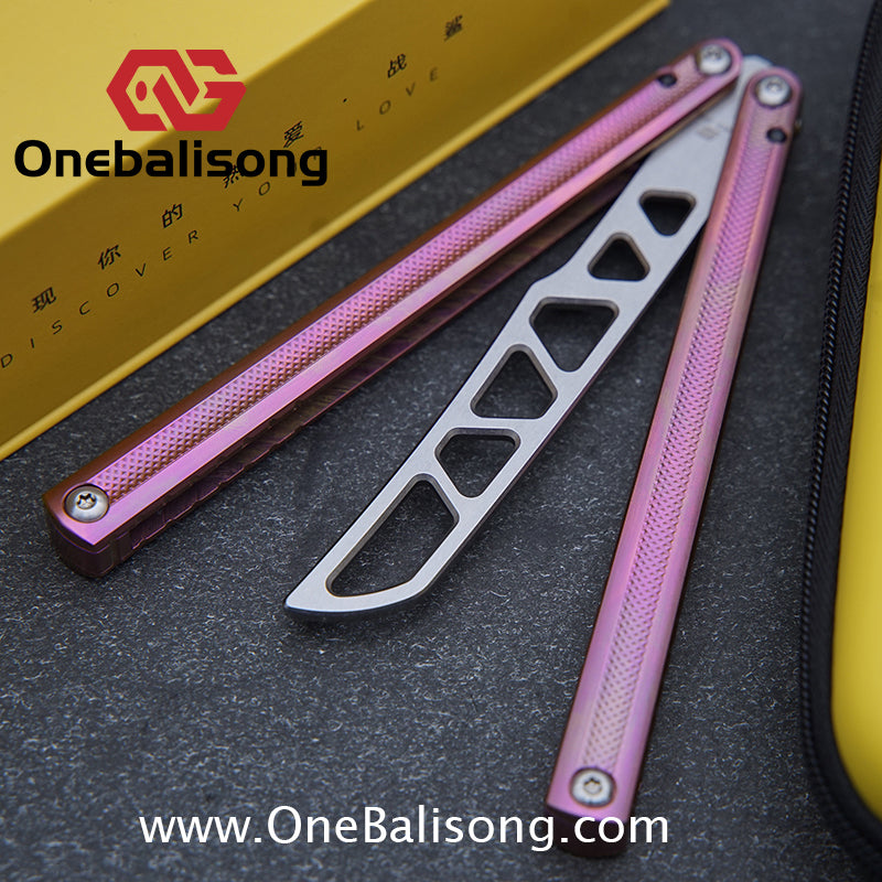 ARMED SHARK Sasaki/Sasori Balisong Clone TC4 Titanium Alloy Handle 14C28N MOV/5CR15 Stainless Steel Blade Bushing