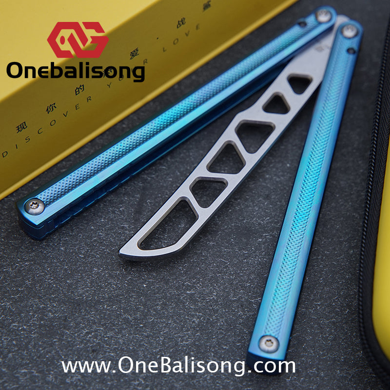 ARMED SHARK Sasaki/Sasori Balisong Clone TC4 Titanium Alloy Handle 14C28N MOV/5CR15 Stainless Steel Blade Bushing