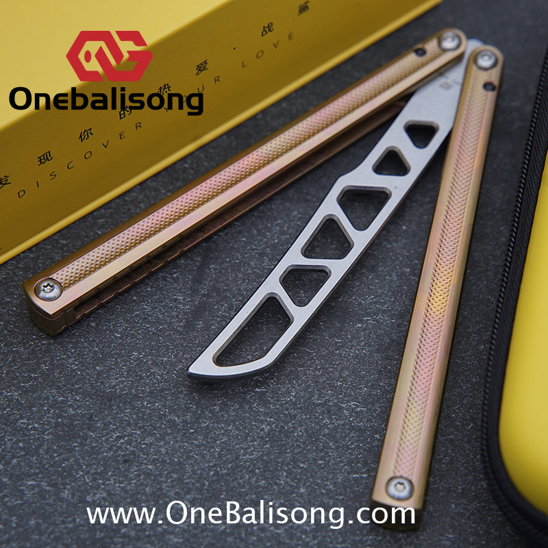 ARMED SHARK Sasaki/Sasori Balisong Clone TC4 Titanium Alloy Handle 14C28N MOV/5CR15 Stainless Steel Blade Bushing