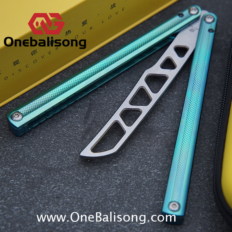 ARMED SHARK Sasaki/Sasori Balisong Clone TC4 Titanium Alloy Handle 14C28N MOV/5CR15 Stainless Steel Blade Bushing