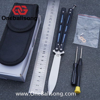 THEONE BM51 Balisong Clone Titanium Alloy Handle D2 Tool Steel Stainless Steel Blade Bushing