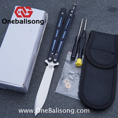 THEONE BM51 Balisong Clone Titanium Alloy Handle D2 Tool Steel Stainless Steel Blade Bushing