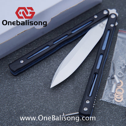 THEONE BM51 Balisong Clone Titanium Alloy Handle D2 Tool Steel Stainless Steel Blade Bushing