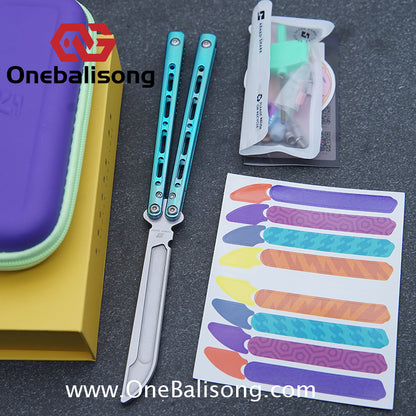 ARMED SHARK MASHIN/Sentinel V2 Balisong Clone TC4 Titanium Alloy Handle 5CR15 Stainless Steel Blade Bushing