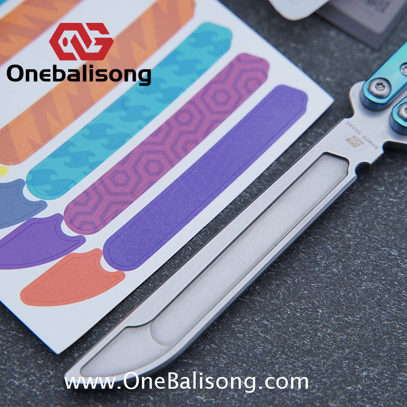 ARMED SHARK MASHIN Balisong Clone TC4 Titanium Alloy Handle 5CR15 Stainless Steel Blade Bushing