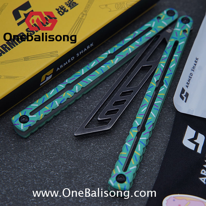 ARMED SHARK Steel Kraken V3 Balisong Clone 3CR13 Stainless Steel Handle Stainless Steel Blade Bushings