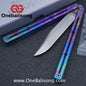 Blue River Sandwich Titanium Kraken Balisong TC4 Titanium Alloy Handle Fake Blade Bushing