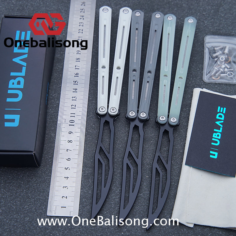 UBLADE Challenger Balisong Aluminum Alloy Handle Stainless Steel Blade Sandwich Structure Bushing