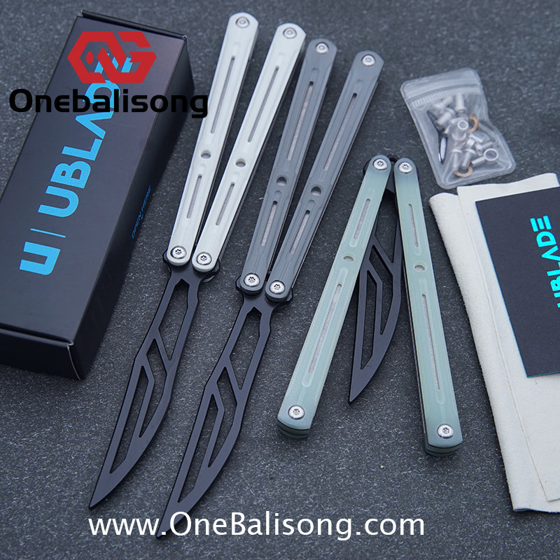 UBLADE Challenger Balisong Aluminum Alloy Handle Stainless Steel Blade Sandwich Structure Bushing