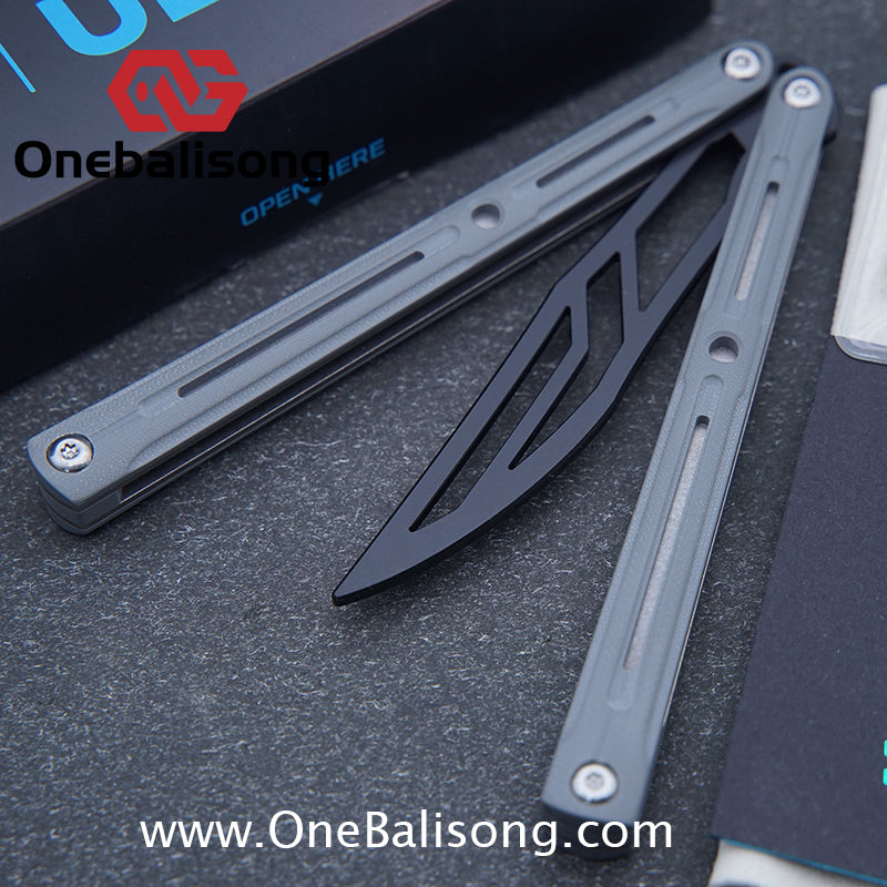 UBLADE Challenger Balisong Aluminum Alloy Handle Stainless Steel Blade Sandwich Structure Bushing