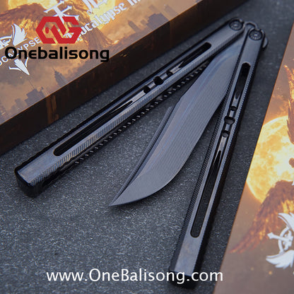 APOCALYPSE TIANQI Titanium Vixen V2 Balisong Clone Titanium Alloy Handle Stainless Steel Blade Bushing