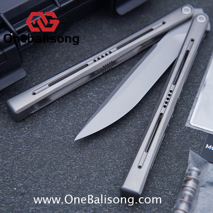 MORPH KNIVES Turbid v2 Original Balisong Ti-6AL-4V Titanium Alloy Handle CPM S35VN Stainless Steel Blade Bushing