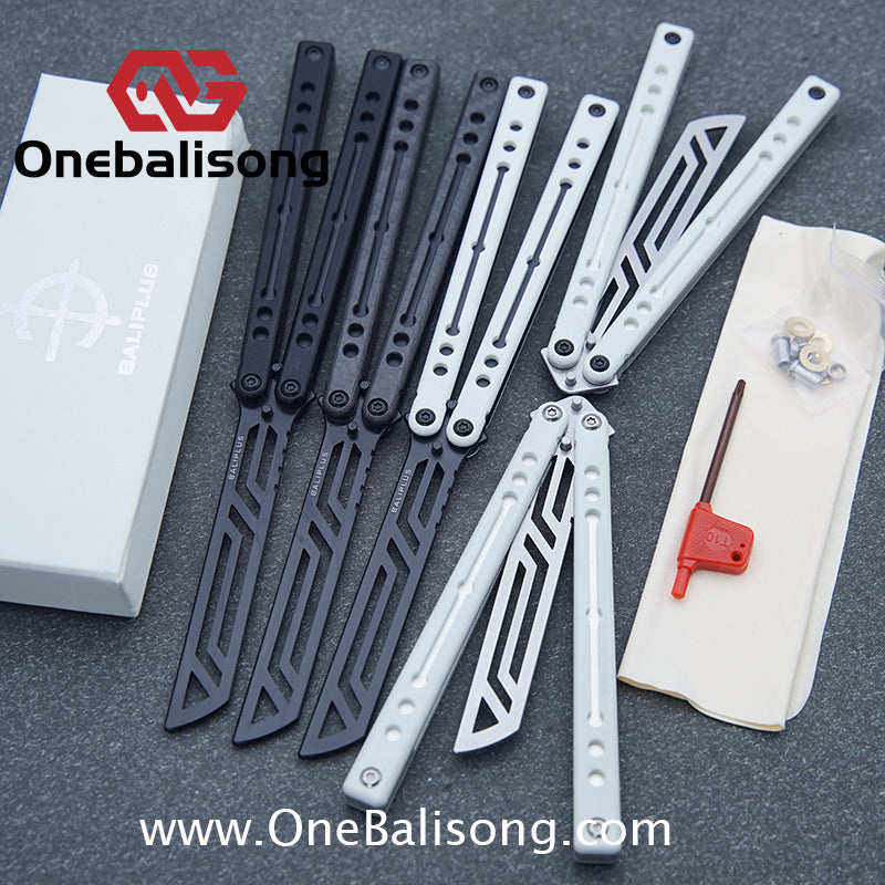 Baliplus Nautilus V1 Balisong Clone Aluminum Alloy G10 Patch Handle Stainless Steel Blade Bushing