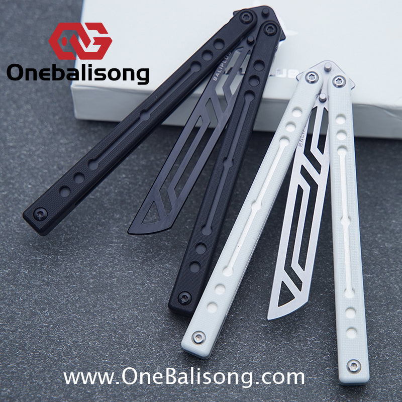 Baliplus Nautilus V1 Balisong Clone Aluminum Alloy G10 Patch Handle Stainless Steel Blade Bushing