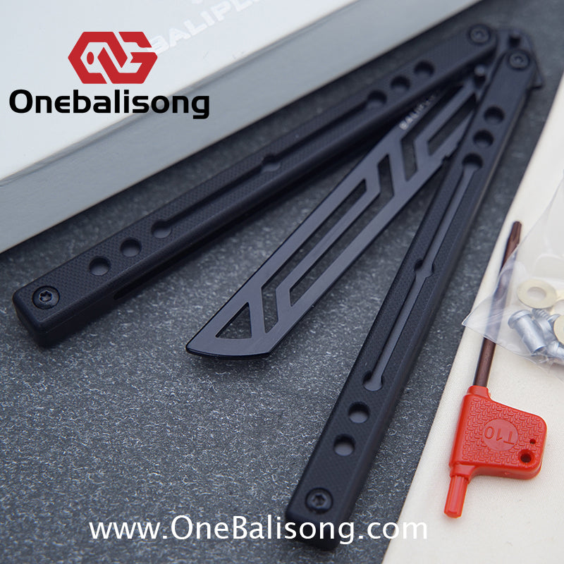 Baliplus Nautilus V1 Balisong Clone Aluminum Alloy G10 Patch Handle Stainless Steel Blade Bushing