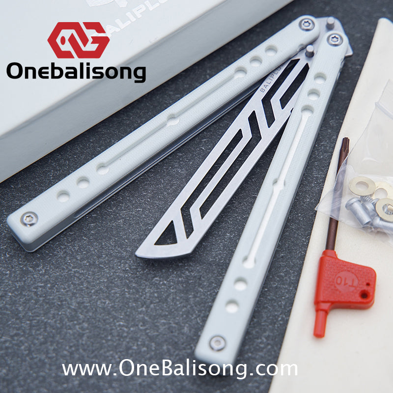 Baliplus Nautilus V1 Balisong Clone Aluminum Alloy G10 Patch Handle Stainless Steel Blade Bushing