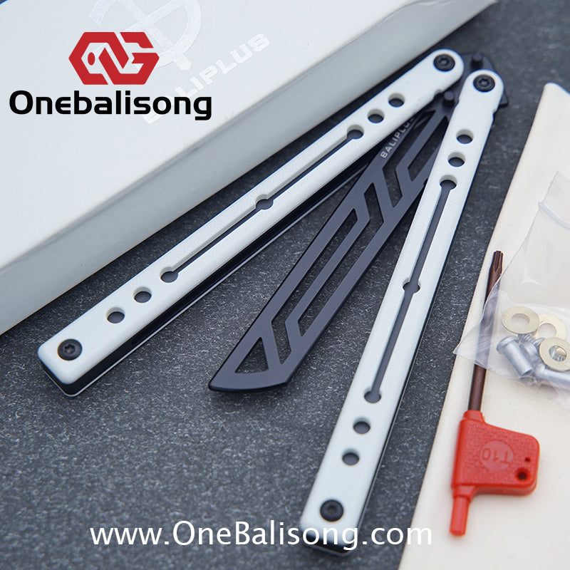 Baliplus Nautilus V1 Balisong Clone Aluminum Alloy G10 Patch Handle Stainless Steel Blade Bushing