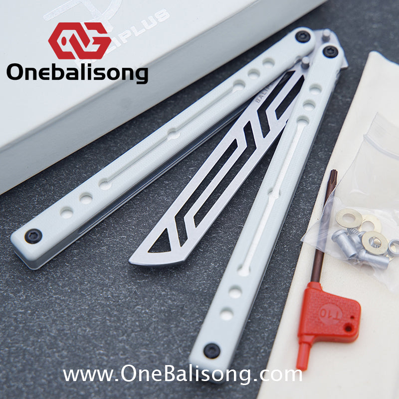 Baliplus Nautilus V1 Balisong Clone Aluminum Alloy G10 Patch Handle Stainless Steel Blade Bushing